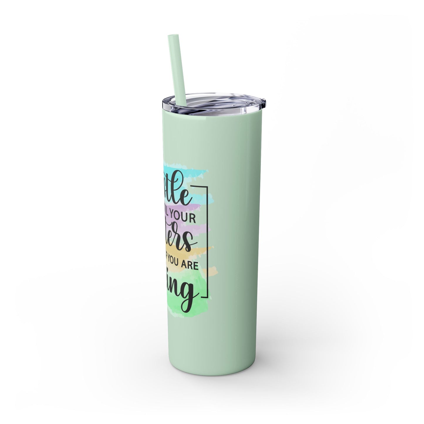 Hustle - Skinny Tumbler with Straw, 20oz