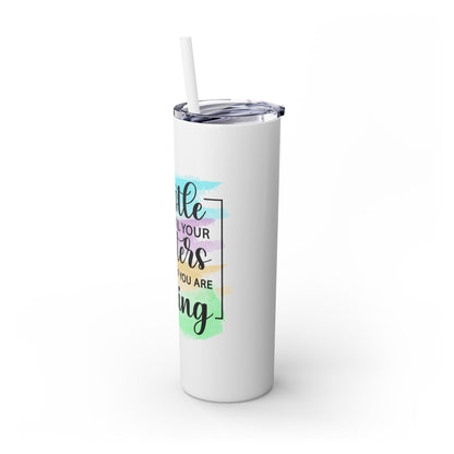 Hustle - Skinny Tumbler with Straw, 20oz